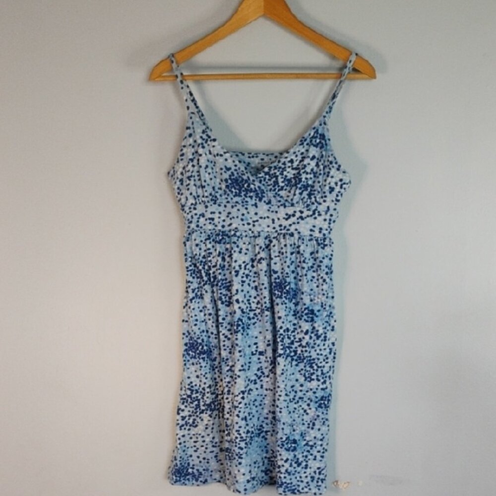 Old Navy Blue Hue Patterned Blue Mini Sundress Dress Size M 100% Cotton Summer